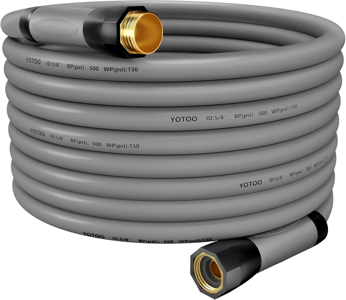 YOTOO Heavy Duty Hybrid Garden Water Hose 5/8-Inch by 75-Feet 150 PSI Kink Resistant, Flexible with