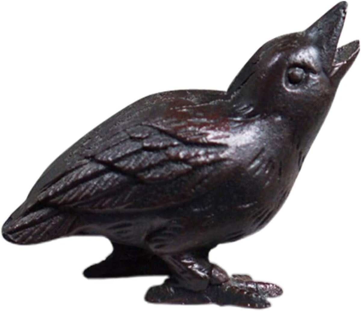 NACH Cast Iron Baby Crow Statue, Raven Garden Statues, Crow Garden Sculpture, Bird Figurines Home