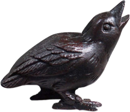 NACH Cast Iron Baby Crow Statue, Raven Garden Statues, Crow Garden Sculpture, Bird Figurines Home