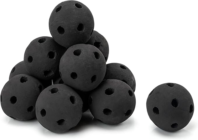 Skyflame Hollow Ceramic Balls, Set of 12 Round Fire Stones Set for Indoor and Outdoor Fire Pits or