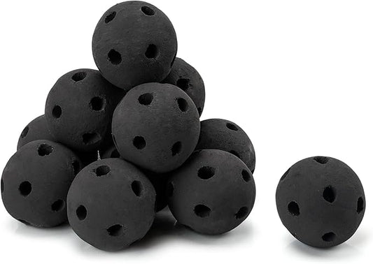 Skyflame Hollow Ceramic Balls, Set of 12 Round Fire Stones Set for Indoor and Outdoor Fire Pits or