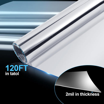 Highly Reflective Mylar Film Roll 4FT x 120FT, 2 Mil Silver,for Outdoor Indoor Grow,Room