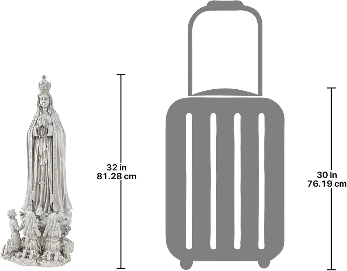 Design Toscano Our Lady of Fatima Indoor/Outdoor Religious Garden Statue, Large, 12 Inches Wide, 14