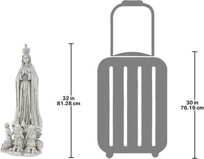 Design Toscano Our Lady of Fatima Indoor/Outdoor Religious Garden Statue, Large, 12 Inches Wide, 14