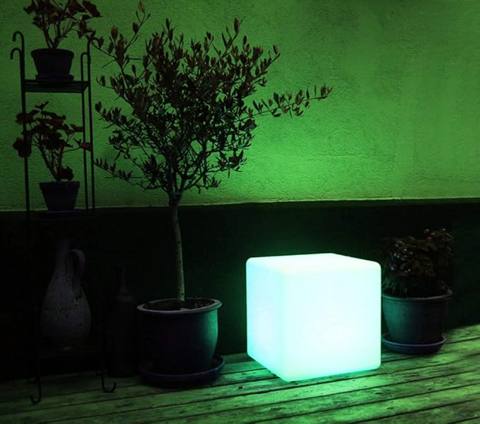 Mr.Go 12-inch Rechargeable Magic LED Light Cube Stool with Remote Control Fun Mood Lamp Soothing