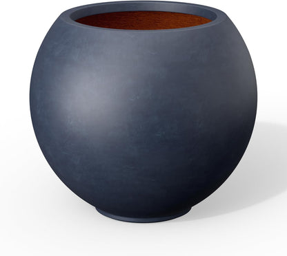 Kante Round Concrete Flower Pot, 11 Inch Dia (7.9" Opening) Sphere Shape Design Planter with