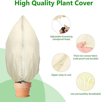 Plant Covers Freeze Protection, 4 Pack Round Frost Blankets for Outdoor Plants (32"x48") – Winter