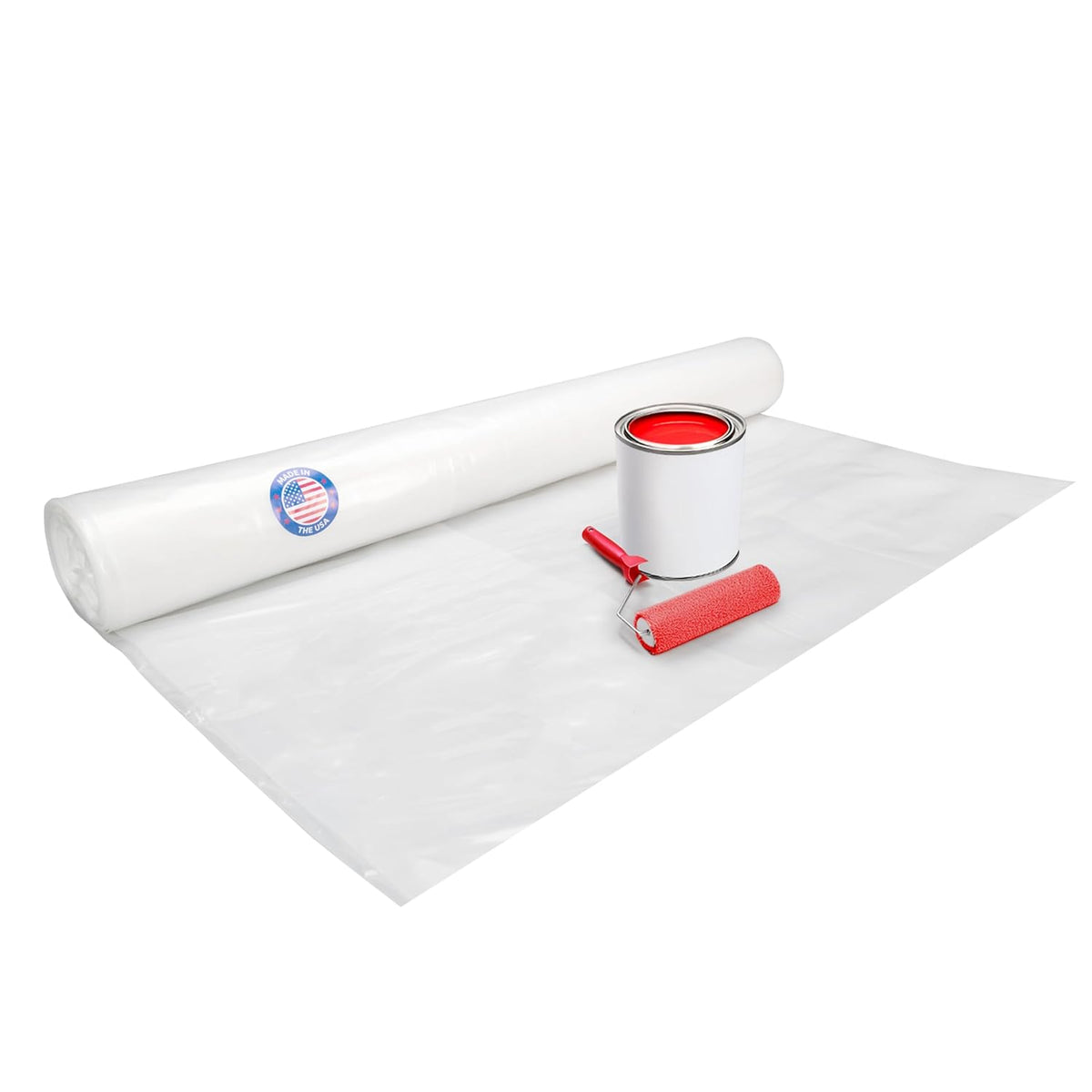 Plastic Sheeting 4 mil, 12' x 50' (600 sq. ft.) - Semi-Clear LDPE Film Roll - Plastic Covers for