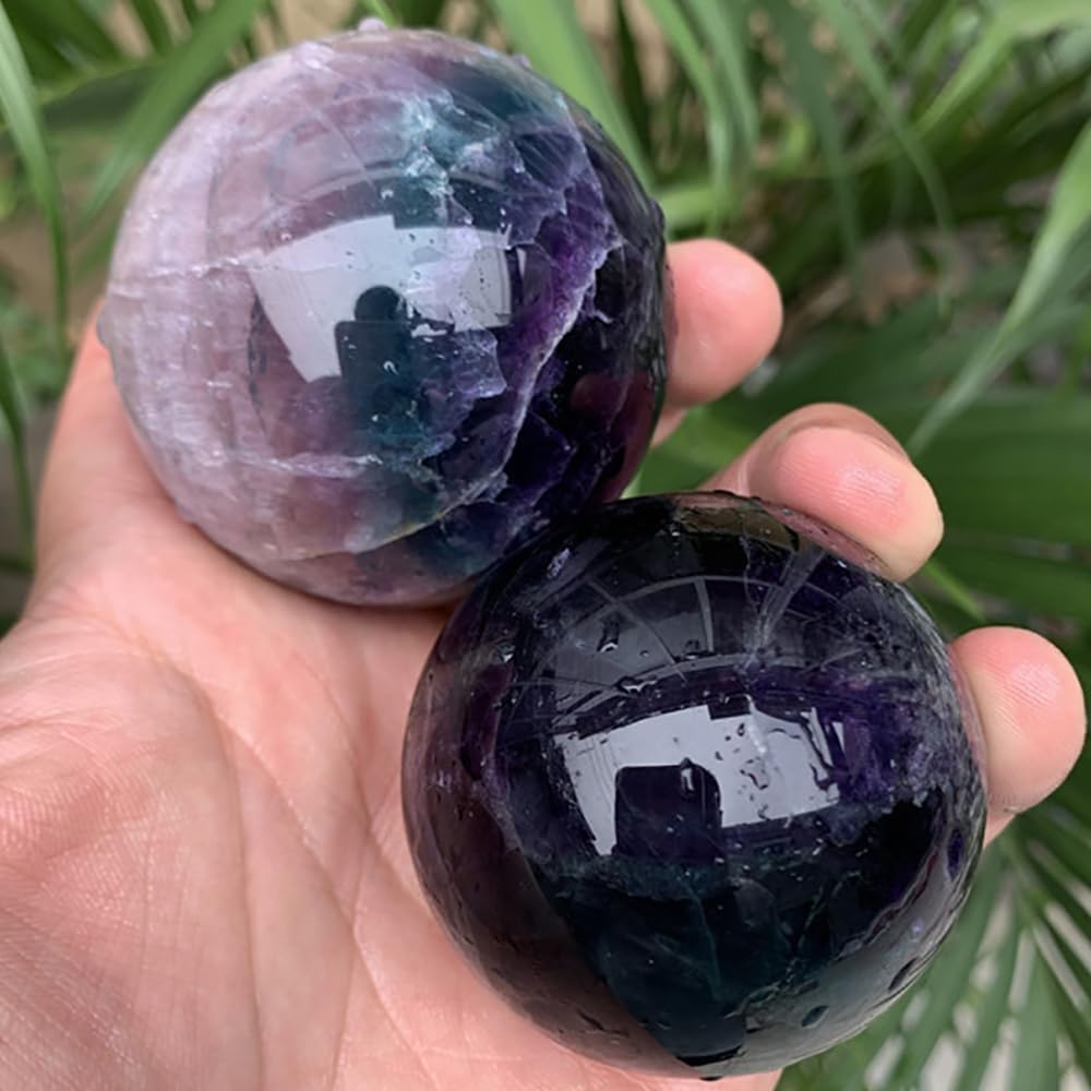 4-5CM/1.58-1.97inch Natural Fluorite Crystal Ball Hand Polished Fluorite Sphere Decorative Sphere
