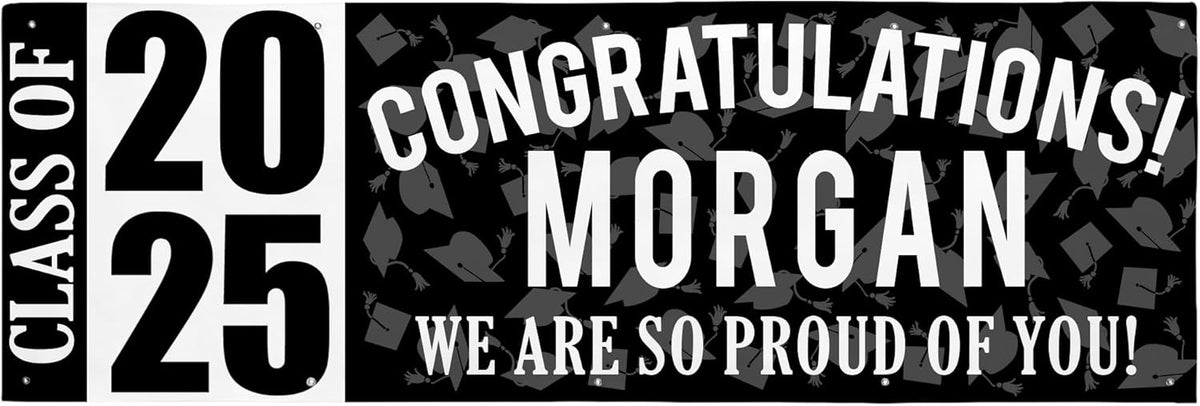 Let's Make Memories Personalized Graduation Banner Class of 2025 - Graduation Party Decorations