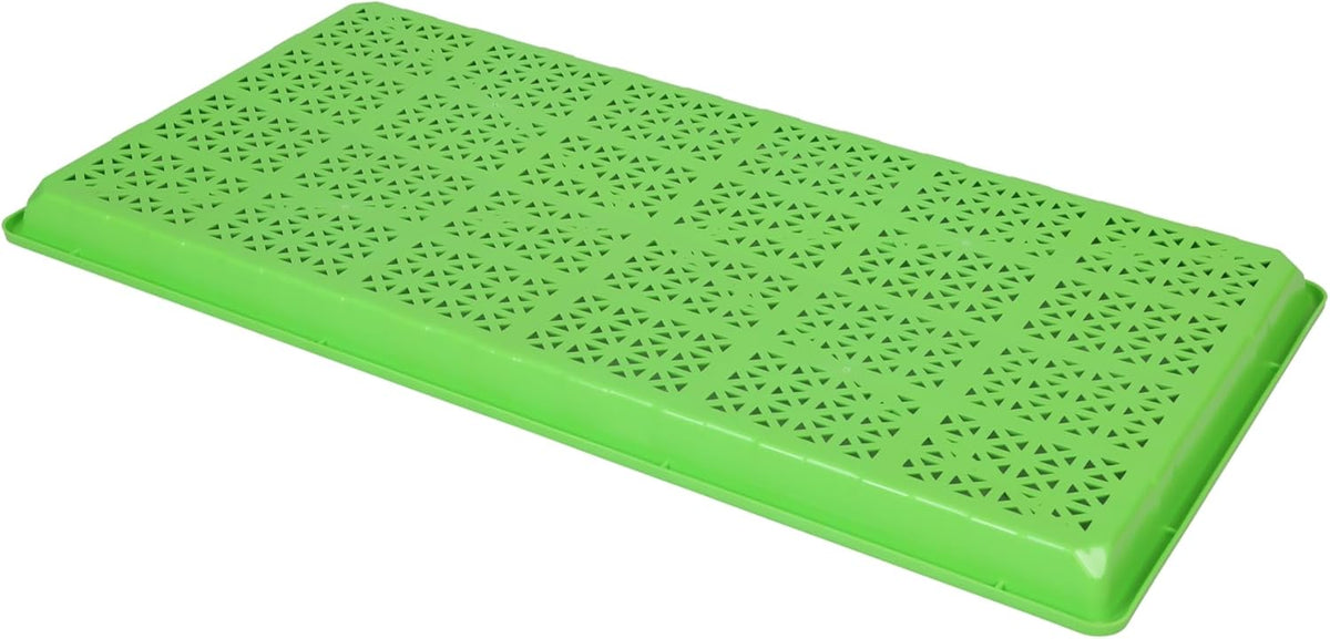 SUNPACK 10" x 20" Heavy Duty Mesh Plastic Seed Starting Tray, Green, 1" (Pack of 10) - Ensures