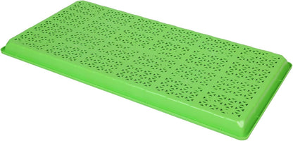 SUNPACK 10" x 20" Heavy Duty Mesh Plastic Seed Starting Tray, Green, 1" (Pack of 10) - Ensures