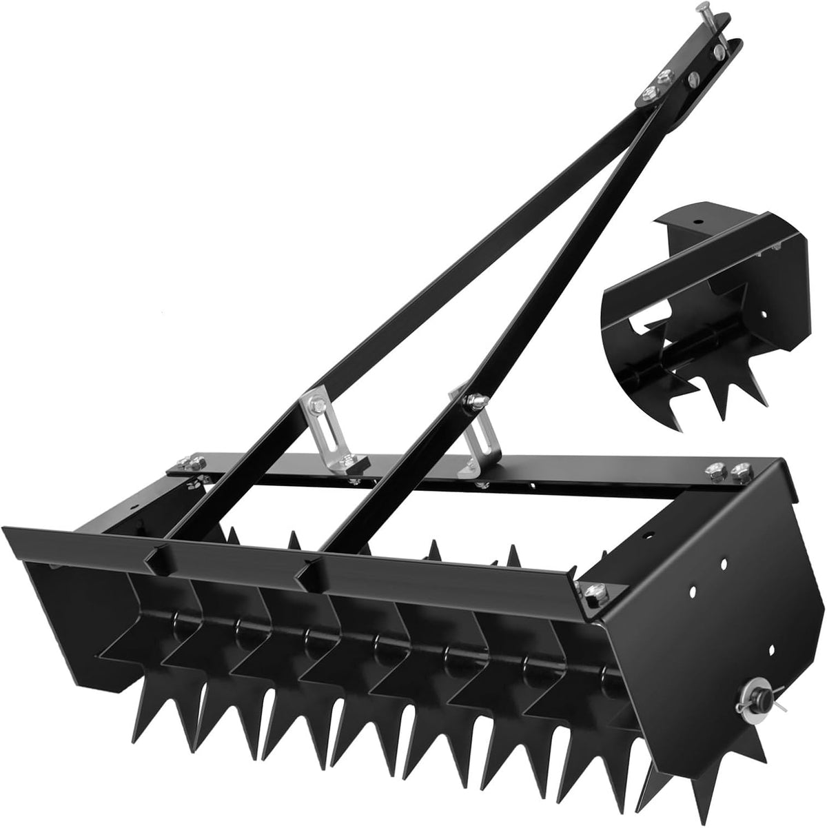 Tow Behind Lawn Aerator with 34-Inch Working Width, Manual Core Plug Aerator with Soil Penetrator