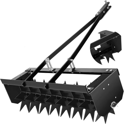 Tow Behind Lawn Aerator with 34-Inch Working Width, Manual Core Plug Aerator with Soil Penetrator