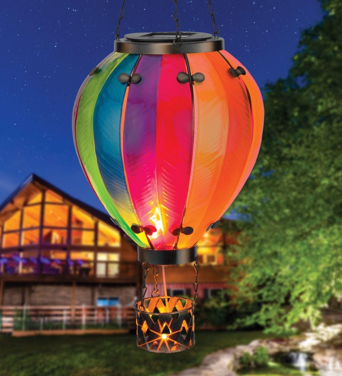 Regal Art & Gift Hot Air Balloon Solar Lantern – Hanging Solar-Powered LED Lights, Waterproof