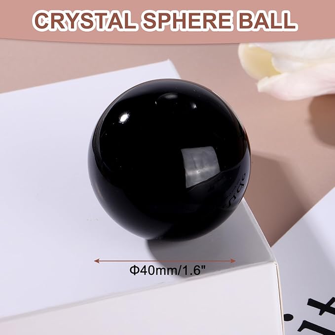 uxcell 40mm/1.6" Crystal Sphere Ball Glass Solid Decorative Sphere Crystal Ball Prop Ornament for