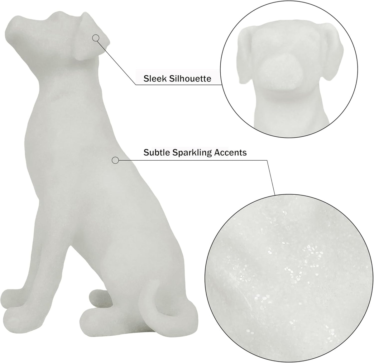The Labrador Sculpture 11.5x7x5.5 inches, Dog Statues for Home Decor Accents, White Lab Retriever