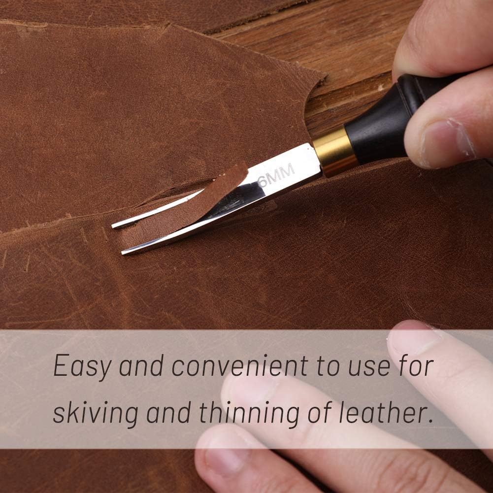 Leather Edge Beveler Tool, French Skiver, 6mm Wide Mouth Leather Edge Trimmer Skiving Crafting