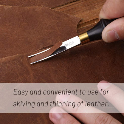 Leather Edge Beveler Tool, French Skiver, 6mm Wide Mouth Leather Edge Trimmer Skiving Crafting