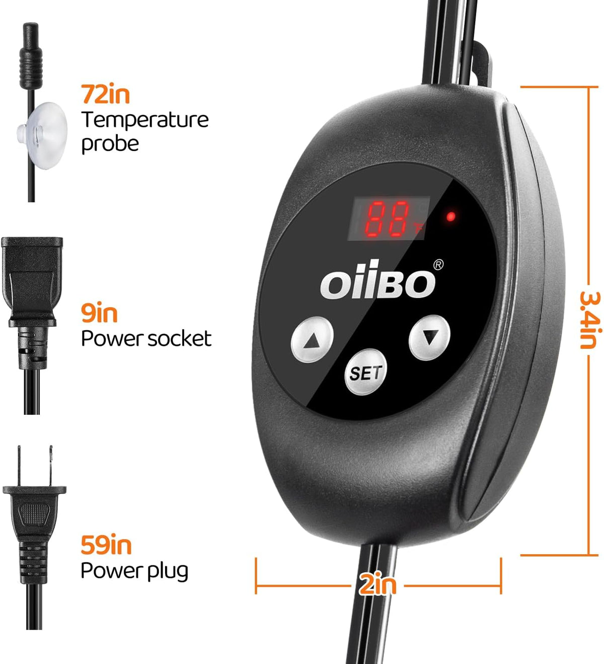Oiibo Reptile Dimming Thermostat Heat Lamp Temperature Controller, Light Bulb Thermostat with