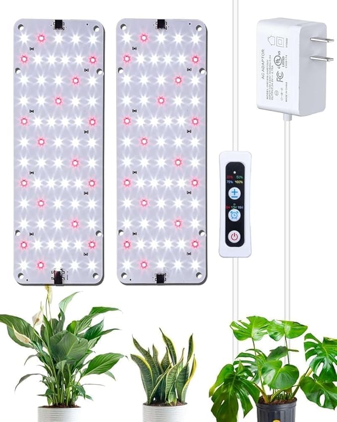 DOMMIA Grow Light, 20W Ultra-Thin Panel Grow Lights for Indoor Plants, High PPFD Full Spectrum