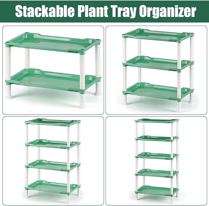 Tabletop 5-Tier Seed Starting Kit Germination Tray - Plant Stand with Grow Lights Full Spectrum