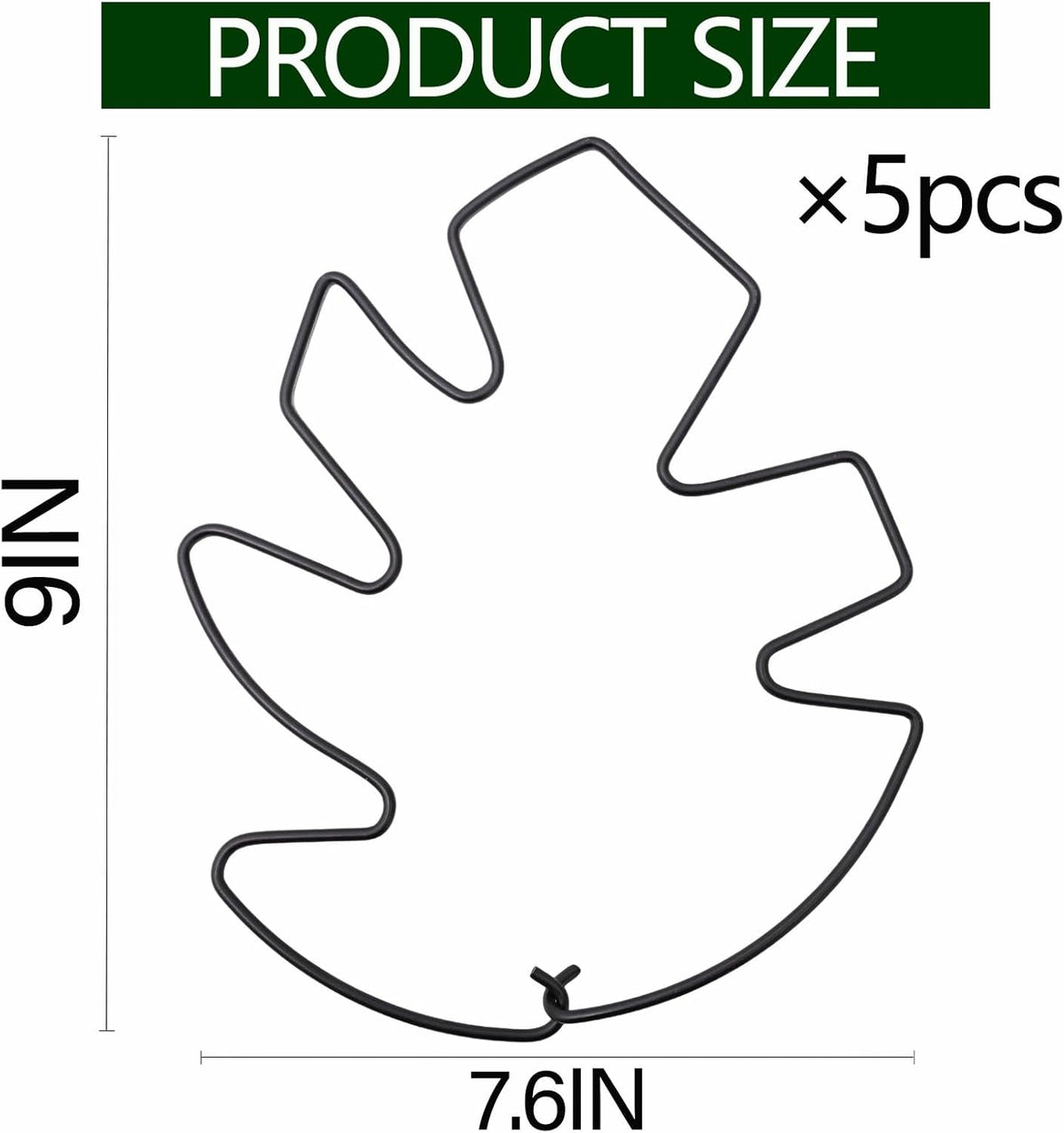 5PCS Black Monstera Plant Stem Support 9x7.6in - Adjustable & Durable Indoor Plant Stake for Cactus