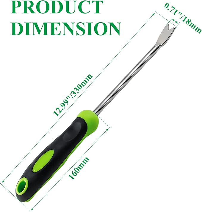2 Pcs Dandelion Weeder Puller Tool with Soft Handle, Stainless Steel Garden Weed Remover Tool Weed