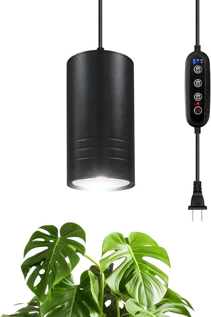 Plant Hanging Grow Light Full Spectrum Warm White Color with Timer, Plug-in Pendant Grow