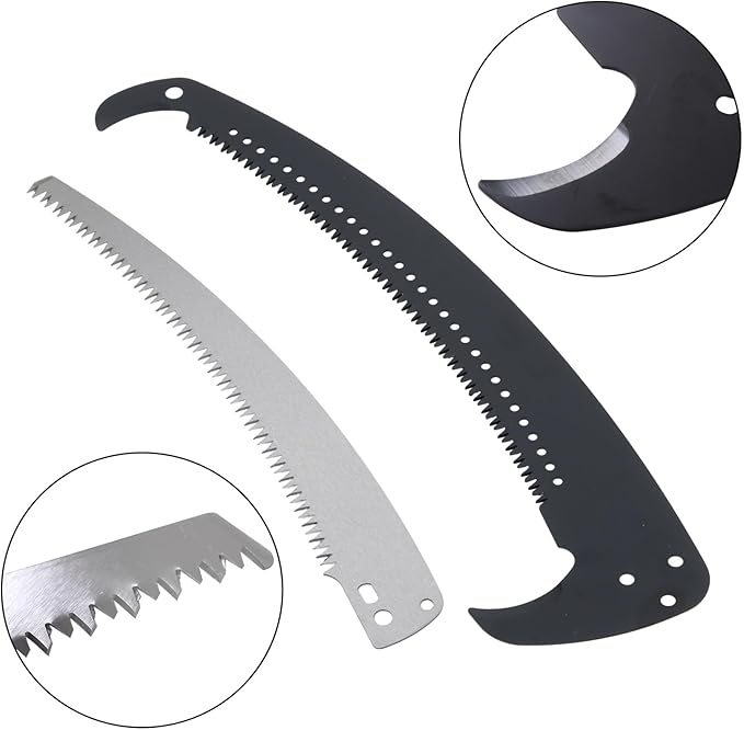 findmall 30ft Manual Pole Saw Extendable Tree Pruner Sharp Steel Blade and Scissors High Branches