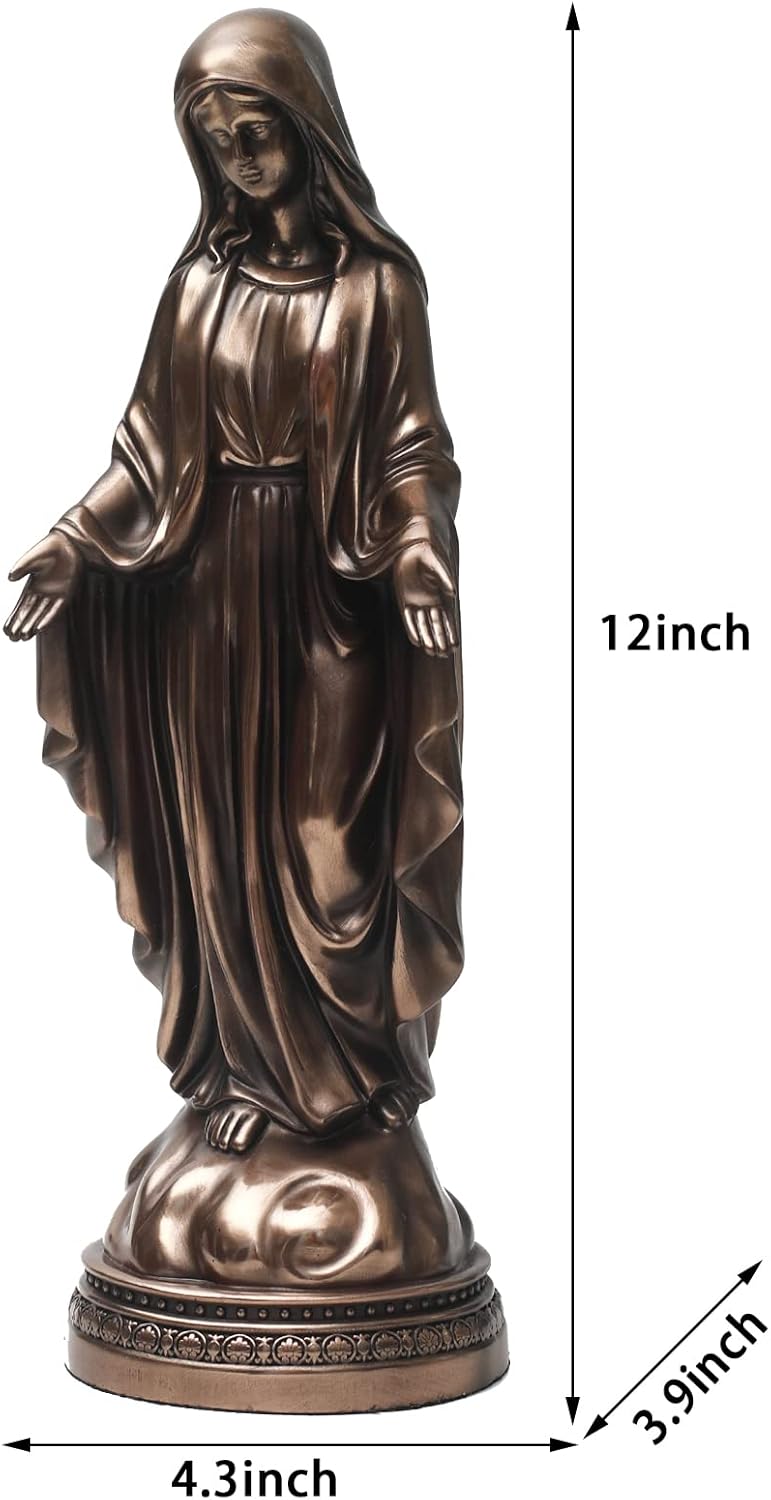 12 Inch Blessed Virgin Mary Decorative Figurine，Catholic Religious Gifts 12 Inch Resin Statue