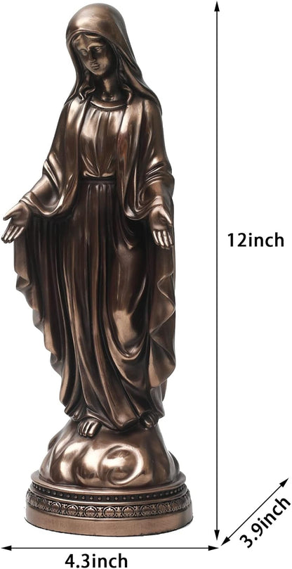 12 Inch Blessed Virgin Mary Decorative Figurine，Catholic Religious Gifts 12 Inch Resin Statue