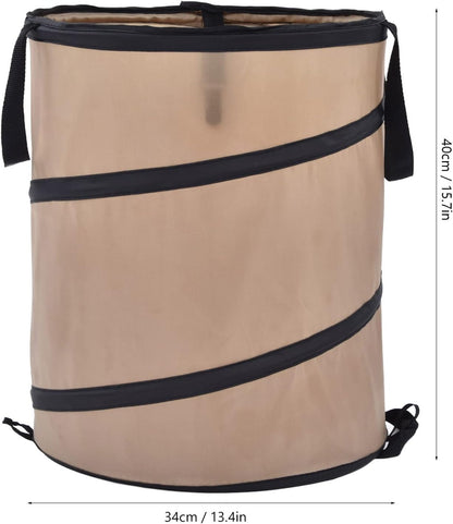 37.8L Collapsible Leaf Trash Can, Heavy Duty Lawn and Leaf Bag with Handle Locking Design Outdoor