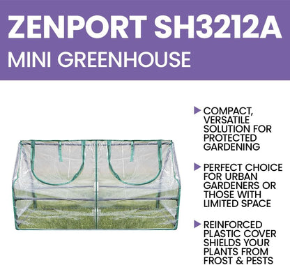 Zenport SH3212A Garden Cold Frame Greenhouse Cloche for Easy Access Protected Gardening