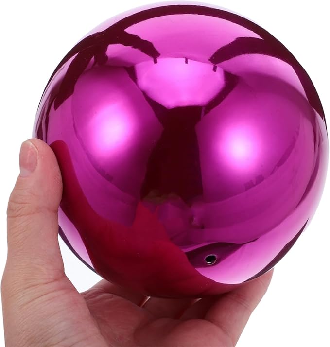 ibasenice Stainless Steel Mirror Reflective Gazing Ball 12 Inch Garden Decor - Purple Decorative