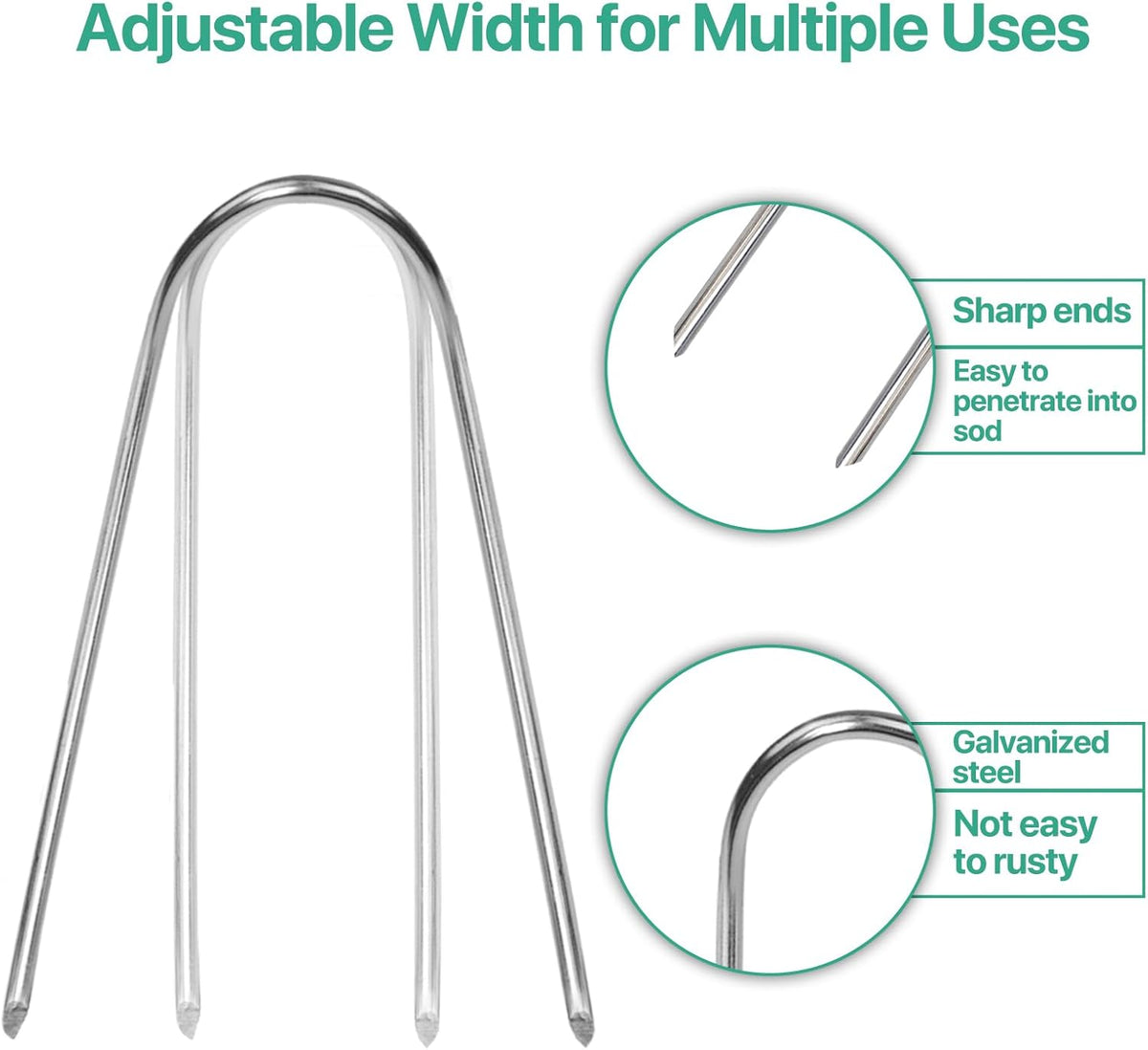 4 Inches Landscape Staples,Galvanized Garden Stakes Yard Stakes Garden Staples Prefect for Weed