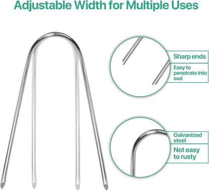 4 Inches Landscape Staples,Galvanized Garden Stakes Yard Stakes Garden Staples Prefect for Weed