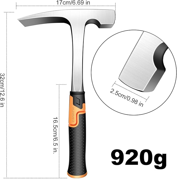 Mason's/Bricklayer'sHammer-32 oz Brick Hammer Masonary Tool- Forged one piece Steel