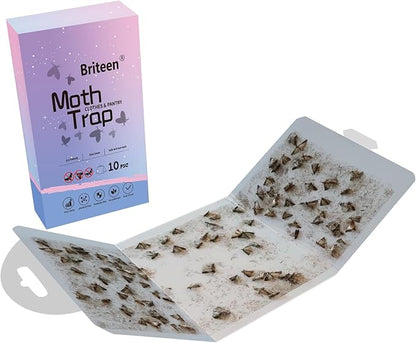 Pantry Moth Traps 10-Pack Safe and Effective for Food and Clothing- Glue Traps with Pheromones for