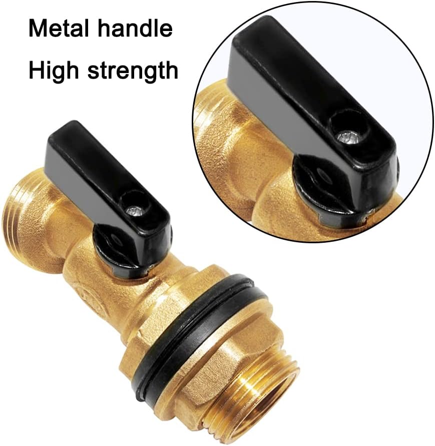 Joywayus Brass Water Container/Rain Barrel Spigot 3/4" Threaded Quarter Turn Ball Valve with