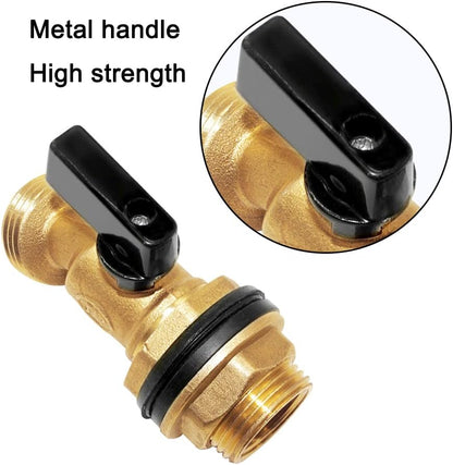 Joywayus Brass Water Container/Rain Barrel Spigot 3/4" Threaded Quarter Turn Ball Valve with