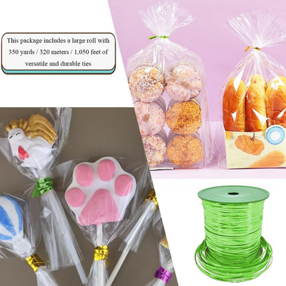 HAHIYO 350Yards/1050Feet/320M Green Metal Twist Ties for Bread Candy Coffee Plant Garden Cellophane