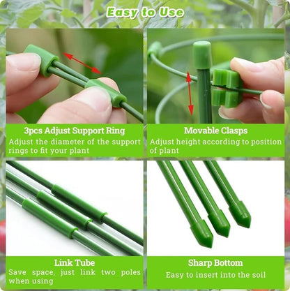 Tomato Cage Plant Support Cages for Garden, Upgrade Garden Plant Stakes with Adjustable Rings