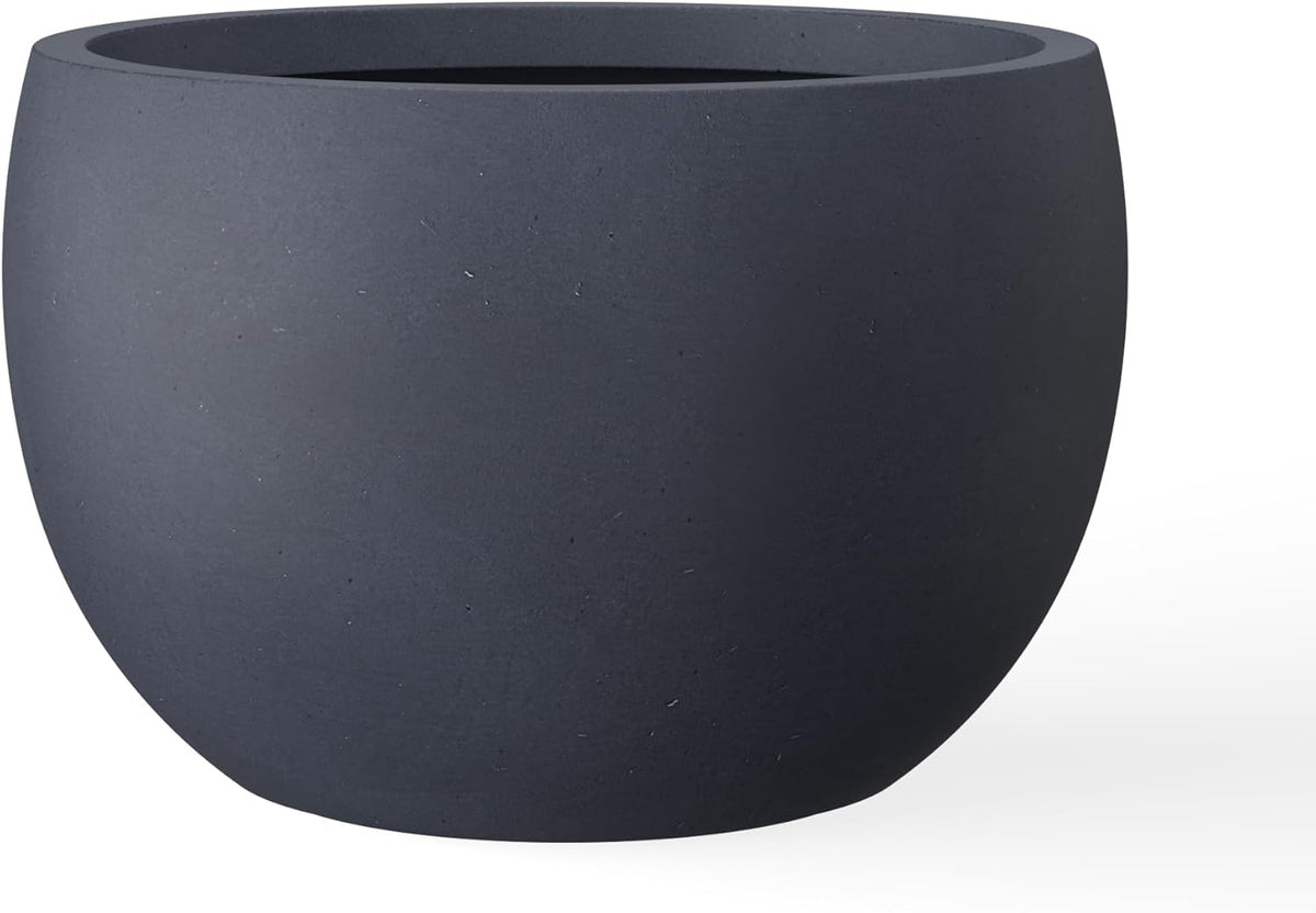 Kante 15.7" Dia Round Concrete Planter, Outdoor/Indoor Large Bowl Plant Pots with Drainage Hole and
