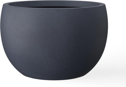 Kante 15.7" Dia Round Concrete Planter, Outdoor/Indoor Large Bowl Plant Pots with Drainage Hole and