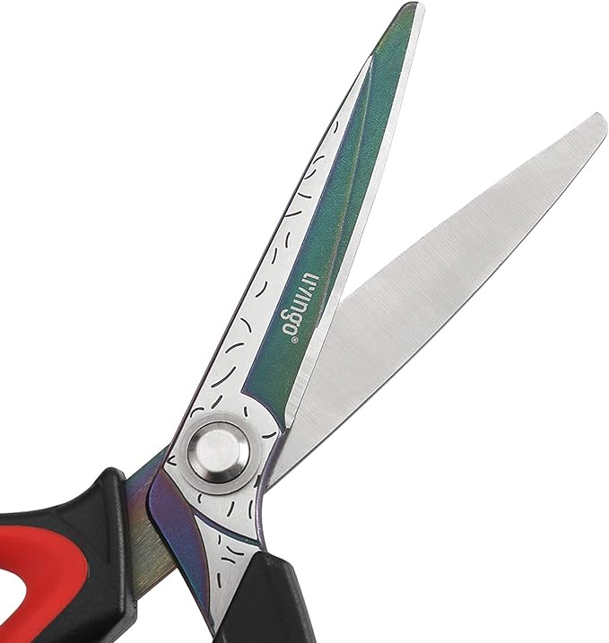 LIVINGO 10" Multipurpose Heavy Duty Scissors, Premium Titanium Coating Forged Stainless Steel Tool