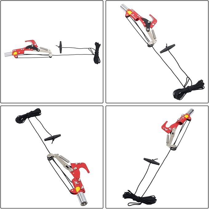 findmall 30ft Manual Pole Saw Extendable Tree Pruner Sharp Steel Blade and Scissors High Branches