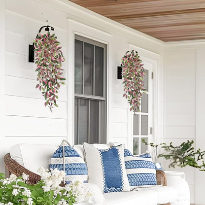 DILATATA Fake Hanging Plants Artificial Hanging Plants 22" Faux Wandering Jew Hanging Leaves Plant