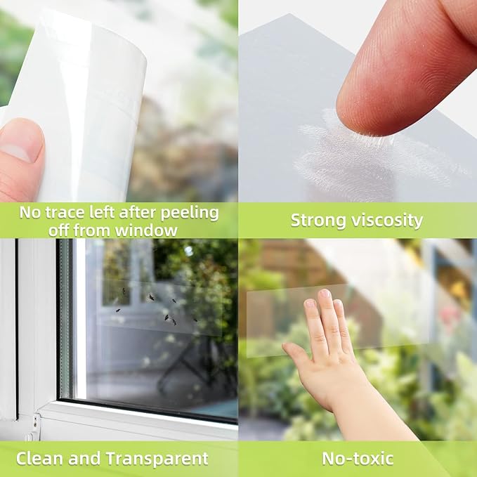 Kensizer 30-Pack Window Fly Traps for Indoors, Paper Sticky Strips, Fly Catcher Clear Windows Trap