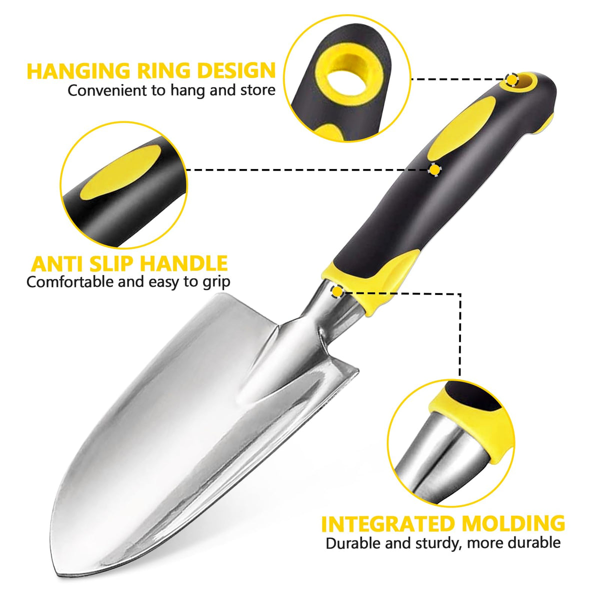 Garden Shovel Tool, Stainless Steel Heavy Duty Garden Trowel for Weeding